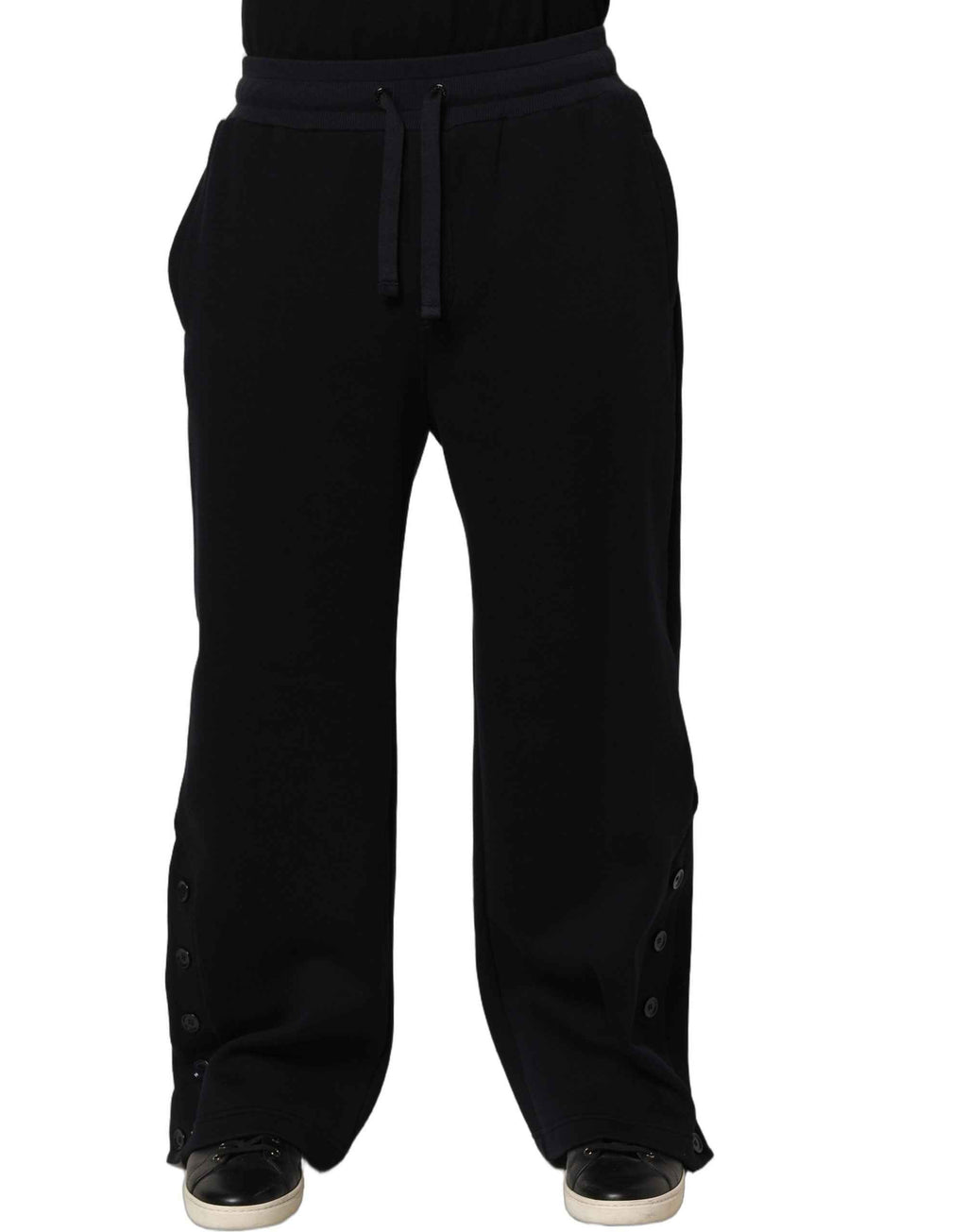 Dolce & Gabbana Black Drawstring Viscose Jogger Men Sweatpants Pants