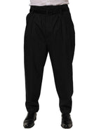 Dolce & Gabbana Black Pinstripe Wool Men Dress Trouser Pants