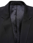 Dolce & Gabbana Black Wool Slim Fit Formal Men 2 Piece Suit
