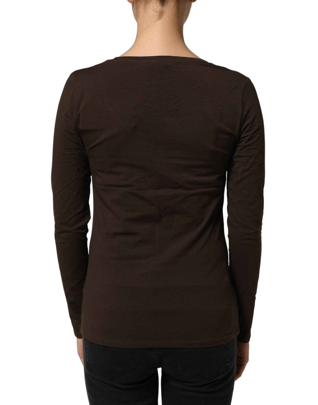Alpha Massimo Rebecchi Brown Long Sleeves Round Neck Top