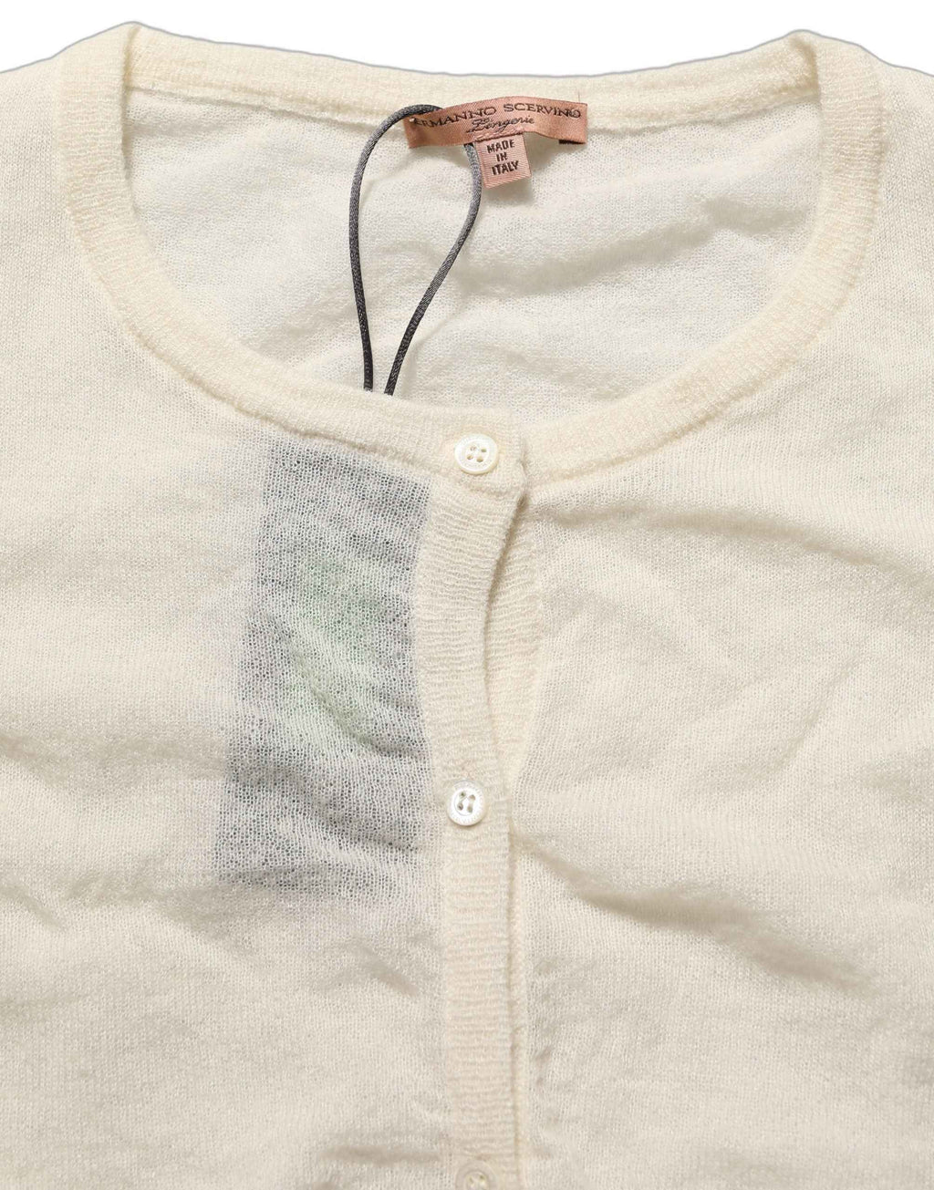 Ermanno Scervino White Knit Cropped Wool Cardigan Sweater
