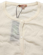 Ermanno Scervino White Knit Cropped Wool Cardigan Sweater