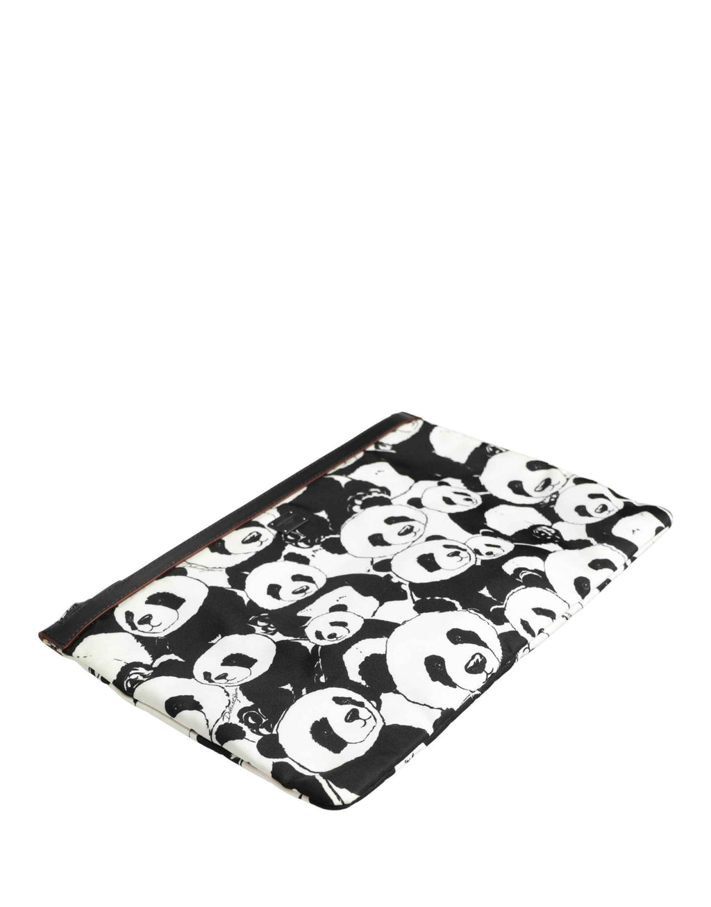 Dolce & Gabbana Black White Panda Print Nylon Clutch Men Pouch Borse Bag