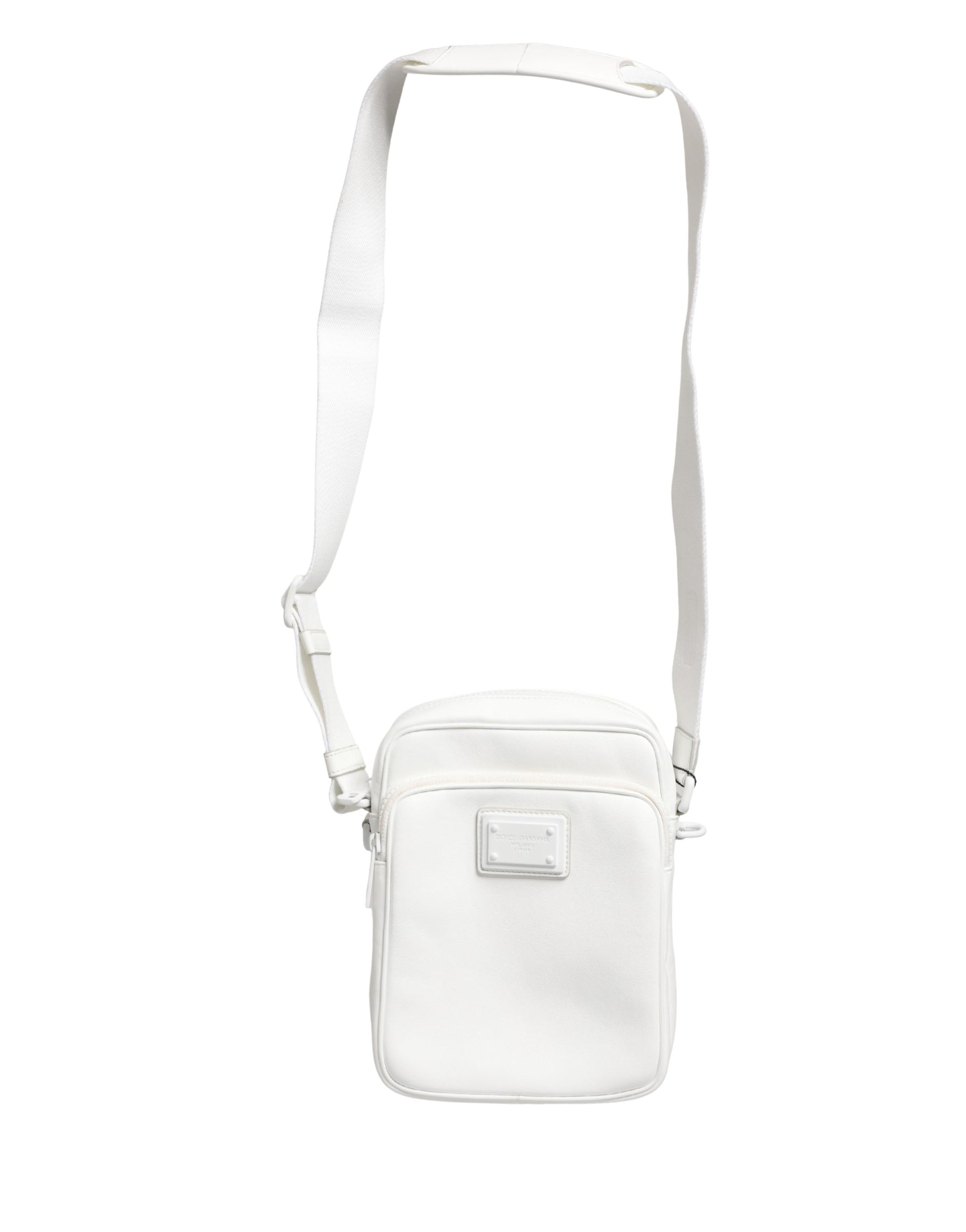 Dolce & Gabbana White Logo Plaque Crossbody Shoulder Borse Men Bag