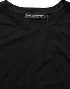 Dolce & Gabbana Black Wool Crew Neck Short Sleeves Men T-shirt