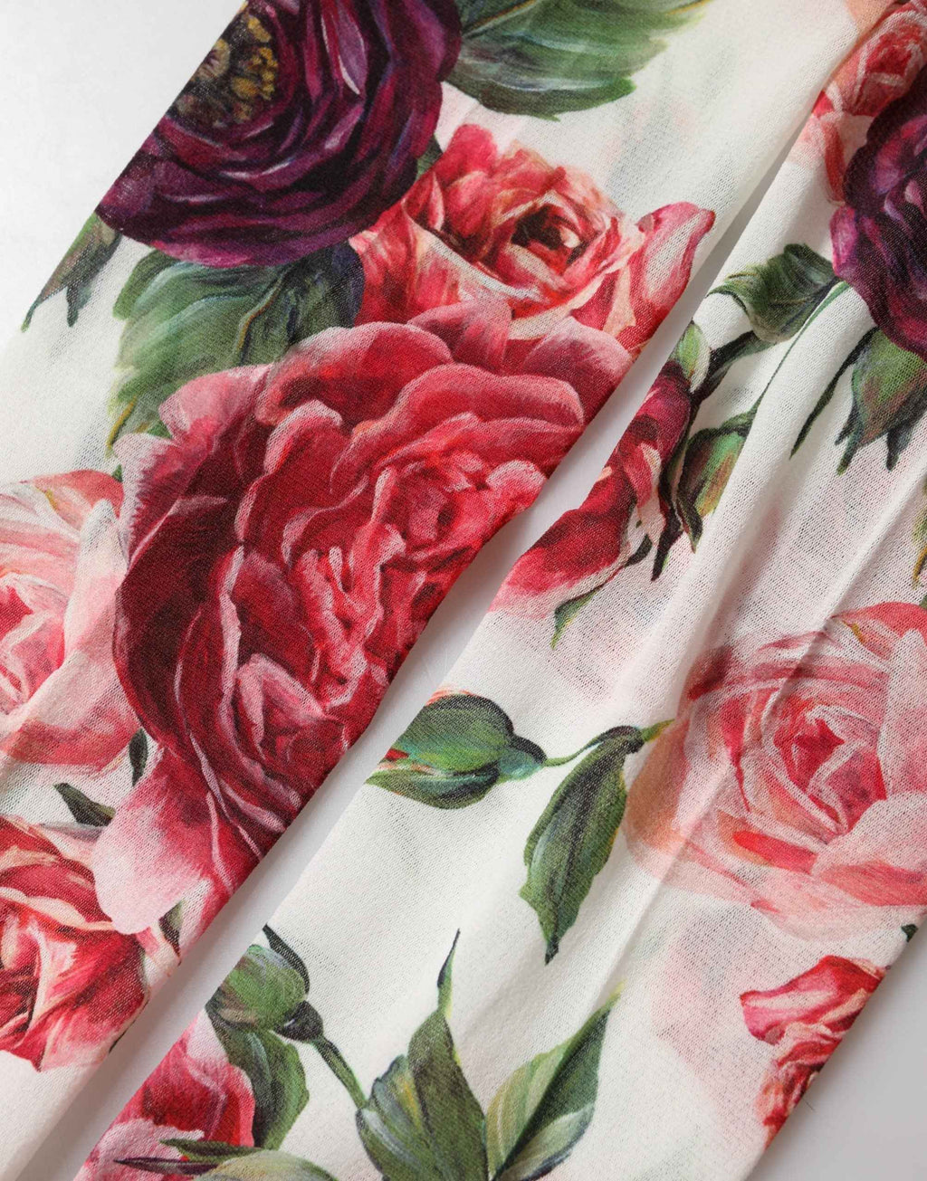 Dolce & Gabbana White Nylon Floral Print Tights Stockings Socks