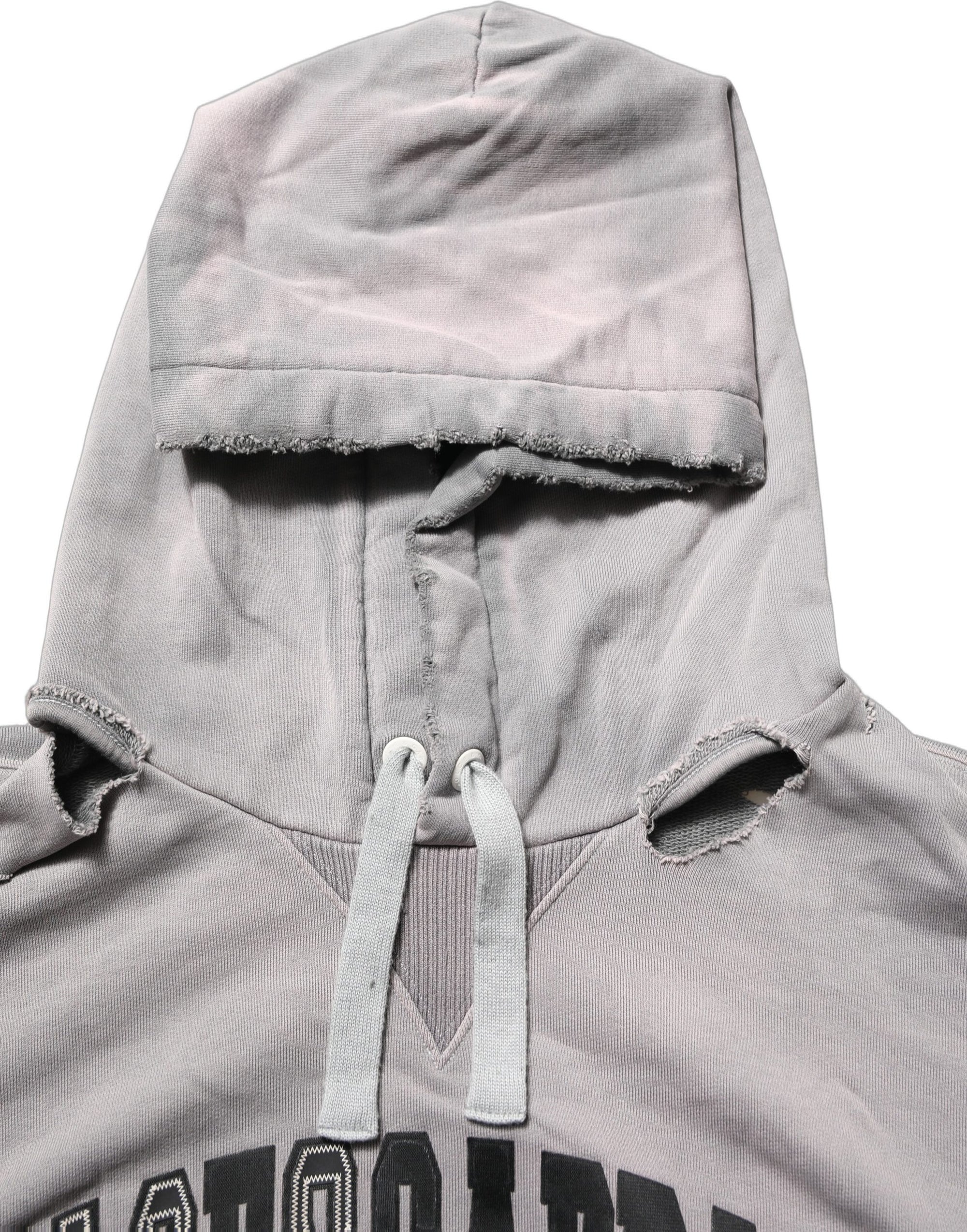 Dolce & Gabbana Gray Graphic Hooded Sweatshirt Men Sweater