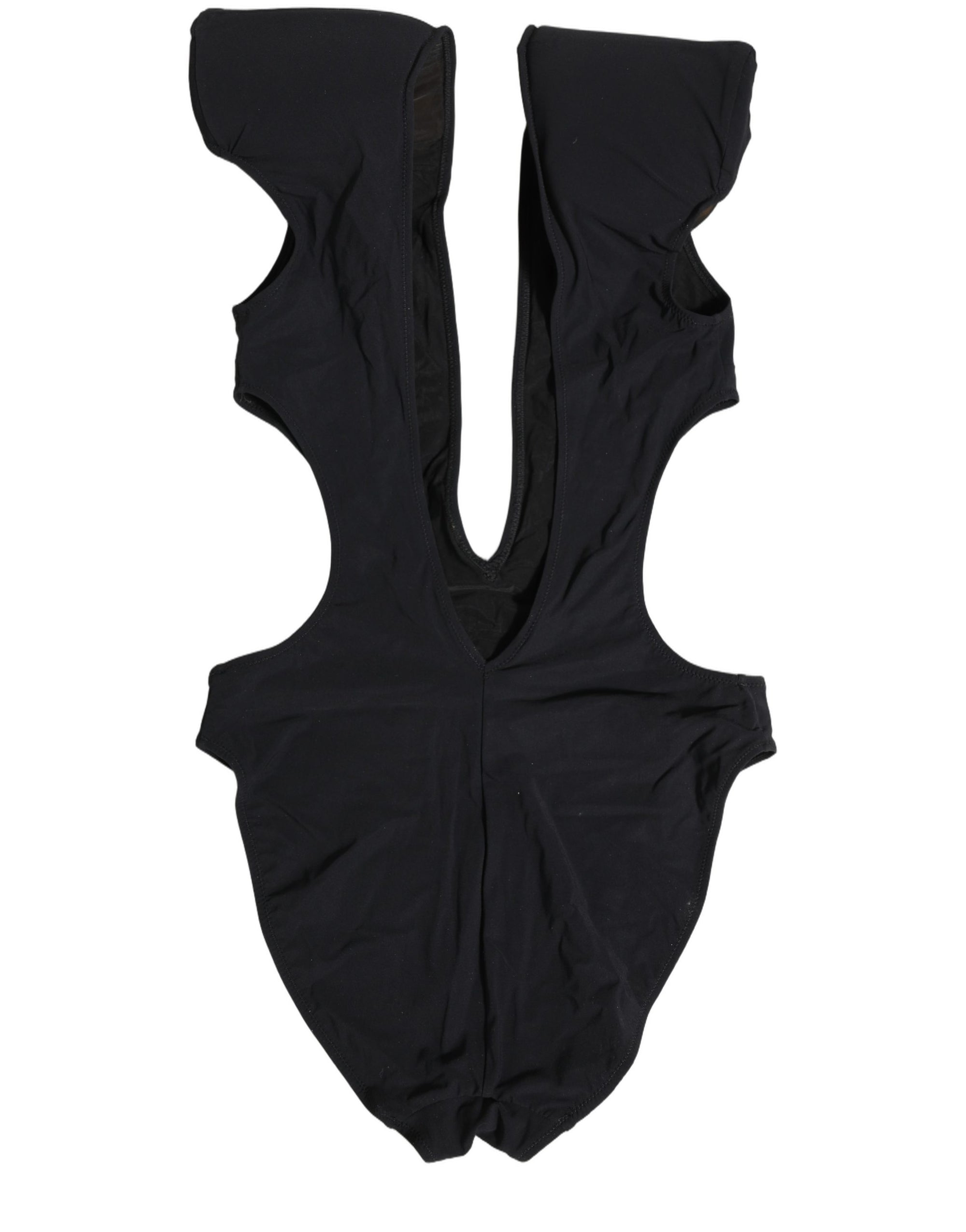 Dolce & Gabbana Black Logo Embellished Cutout One Piece Swimwear