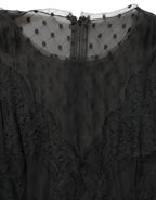 Dolce & Gabbana Black Lace Trim Sleeveless A-line Mini Dress