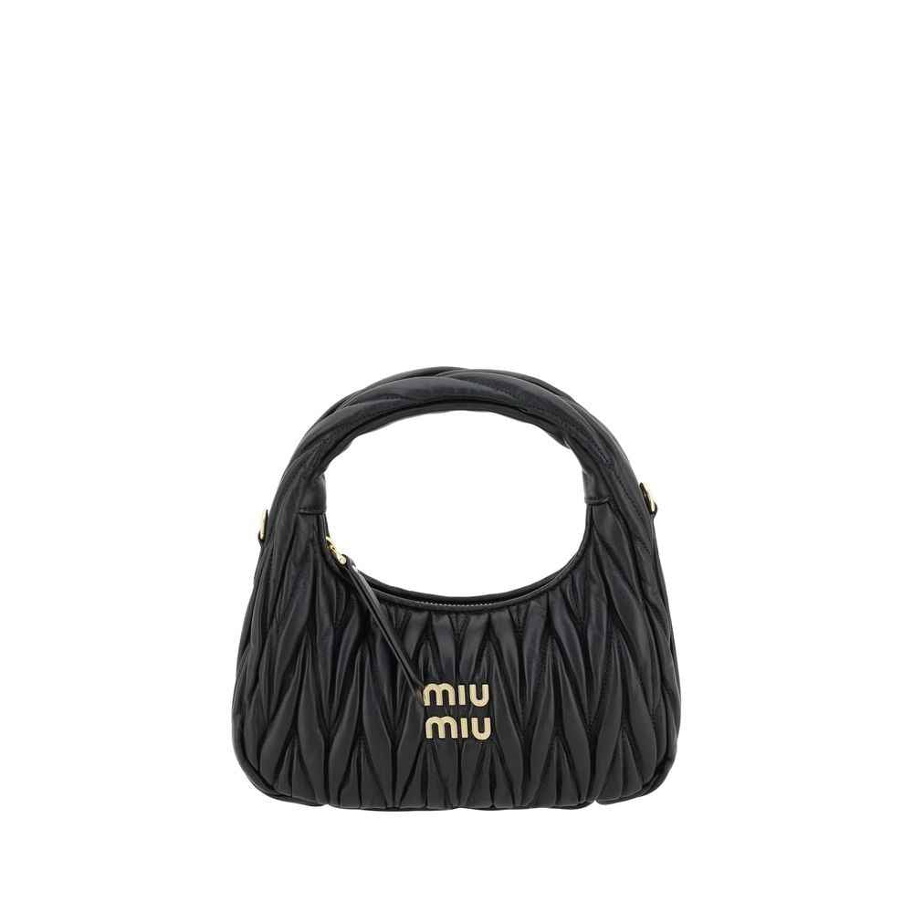 Miu Miu Black Calf Leather Bos Taurus Handbag