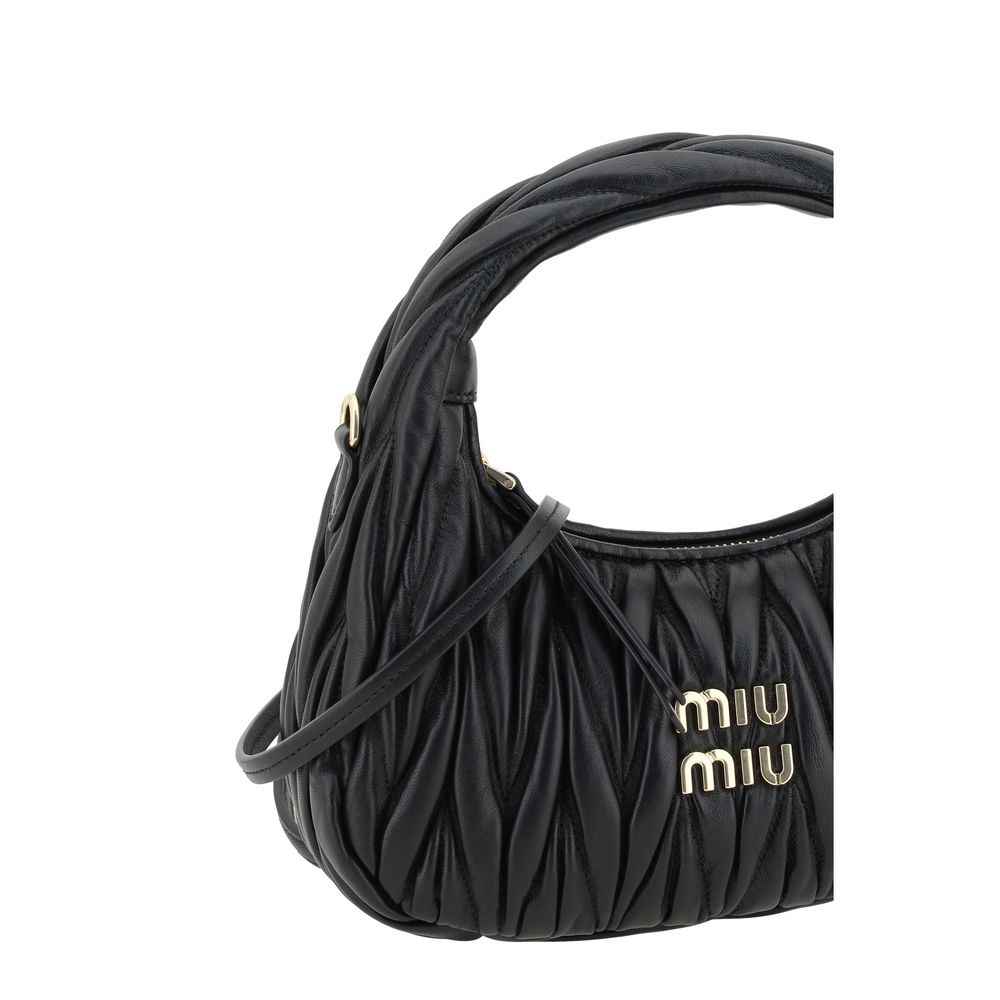Miu Miu Black Calf Leather Bos Taurus Handbag