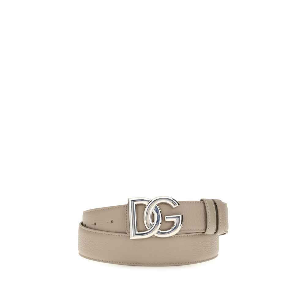 Dolce & Gabbana Gray Calf Leather Bos Taurus Regular Belt