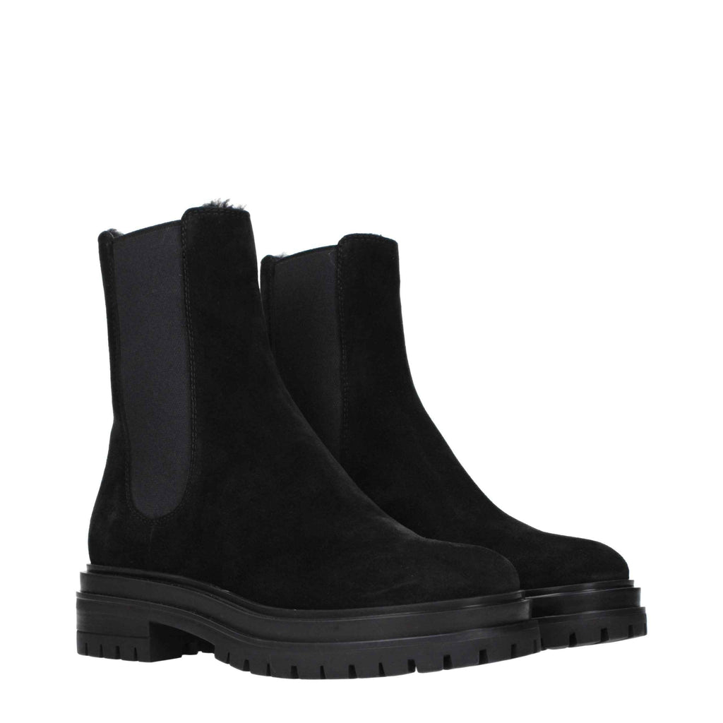 Gianvito Rossi Black Leather Ankle Boots