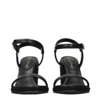 Gianvito Rossi Black Leather Wedge Sandals