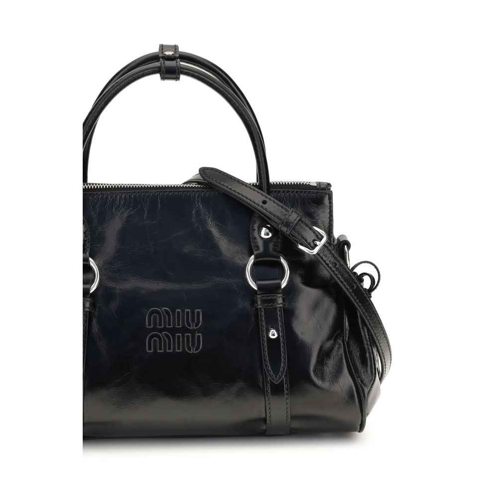 Miu Miu Black Calf Leather Bos Taurus Handbag