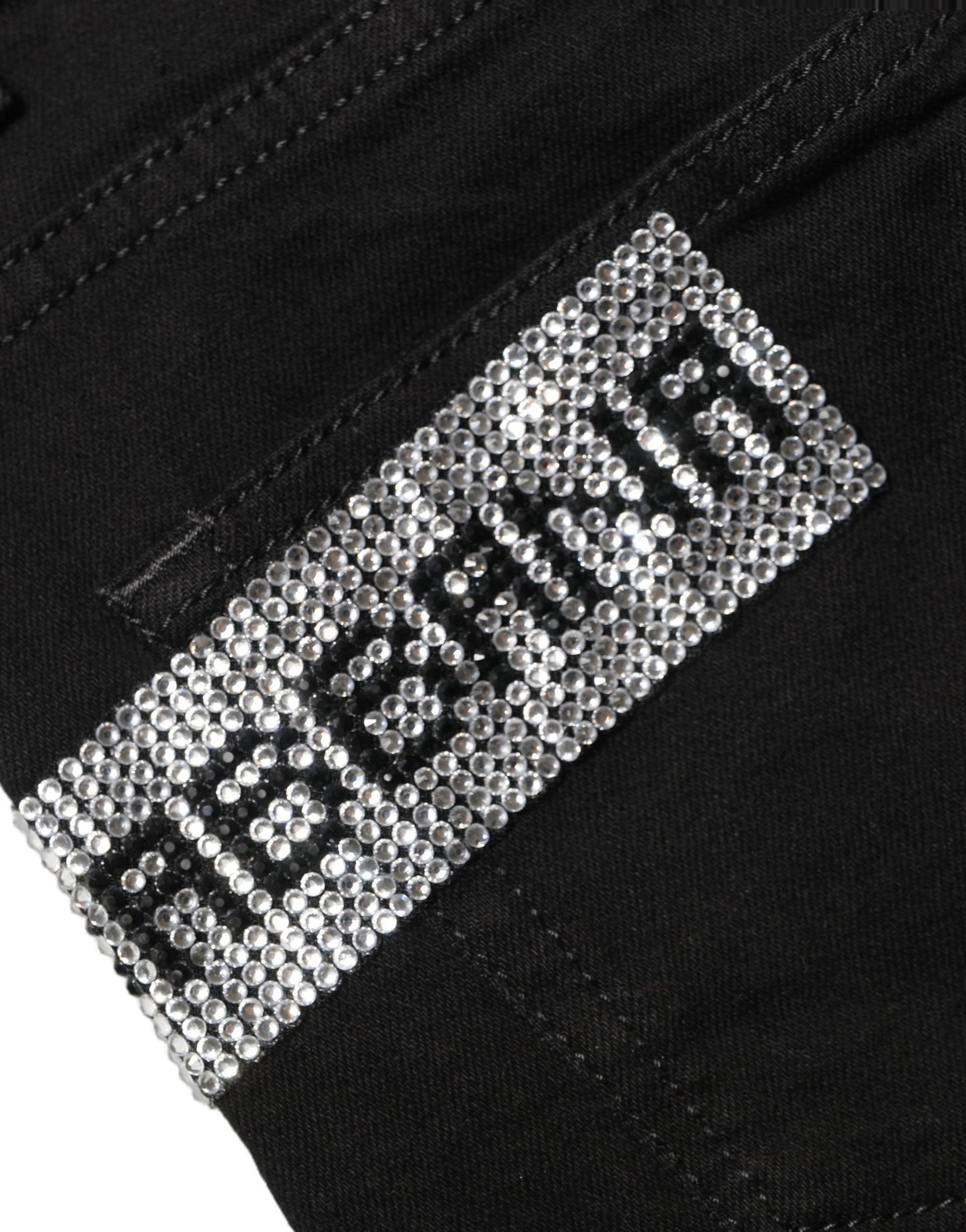 Dolce & Gabbana Black Grace Rhinestone HighWaist Denim Jeans