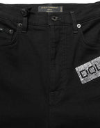 Dolce & Gabbana Black Grace Rhinestone HighWaist Denim Jeans