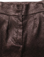 Dolce & Gabbana Metallic Brown High Waist Tapered Leg Pants