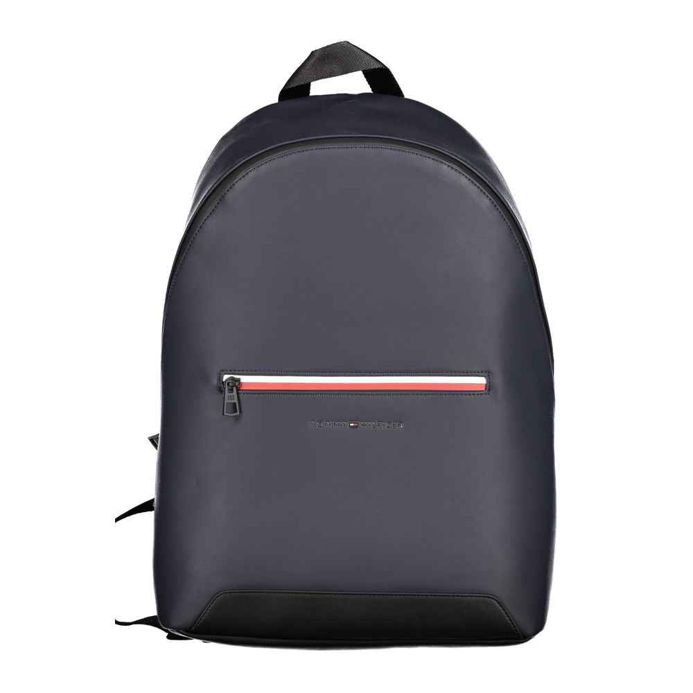 Tommy Hilfiger Blue Polyurethane Men's Backpack with Adjustable Straps