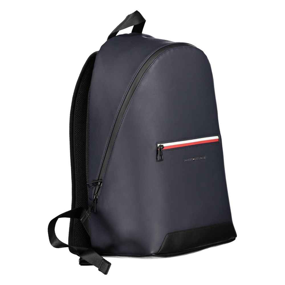 Tommy Hilfiger Blue Polyurethane Men's Backpack with Adjustable Straps
