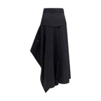 Burberry Black Cotton Long Skirt