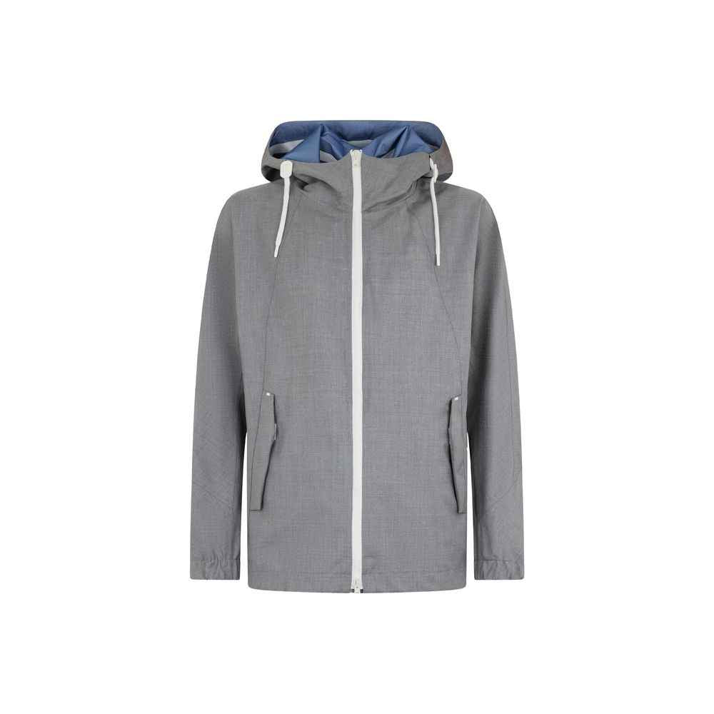 Herno Gray Virgin Wool Shell Jacket