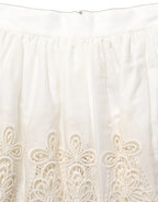 Dolce & Gabbana White Floral Embroidered A-line Mini Skirt