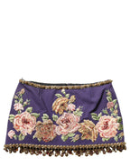Dolce & Gabbana Purple Floral Embellsihed MidWaist Mini Skirt