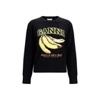 Ganni Black Cotton Sweatshirt