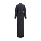 SA SU PHI Black Silk Long Dress