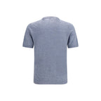 Brunello Cucinelli Blue Linen T-Shirt