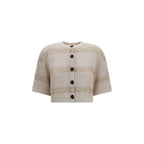 Brunello Cucinelli Beige Linen Cardigan