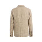 Malo Beige Linen Men Jacket