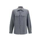 Brunello Cucinelli Gray Wool Oves Aries Shirt