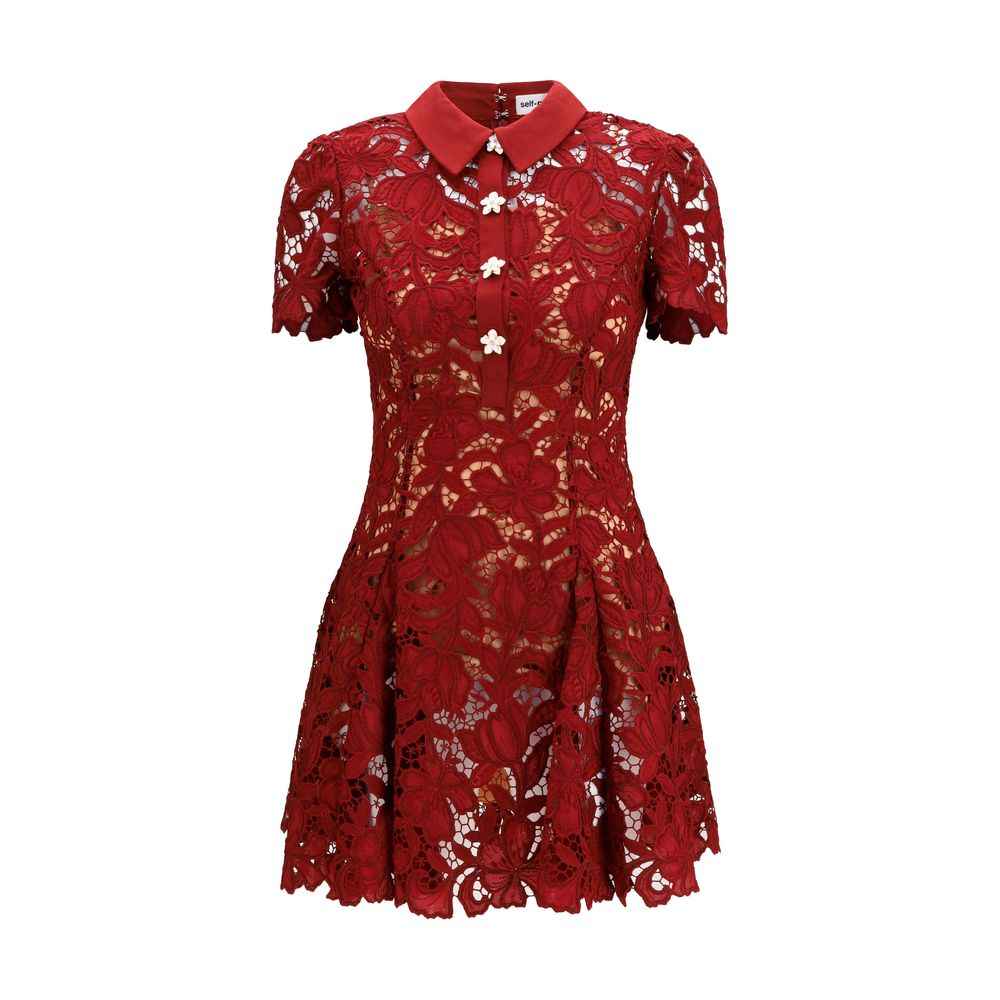Self-Portrait Bordeaux Polyester Cocktail Dress