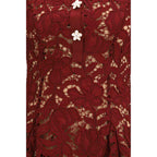 Self-Portrait Bordeaux Polyester Cocktail Dress