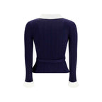 Self-Portrait Blue Polyamide Cardigan