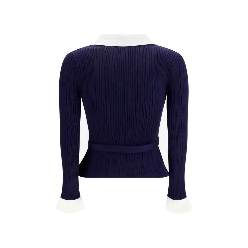Self-Portrait Blue Polyamide Cardigan
