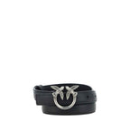 PINKO Black Calf Leather Bos Taurus Regular Belt