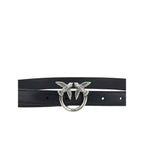 PINKO Black Calf Leather Bos Taurus Regular Belt