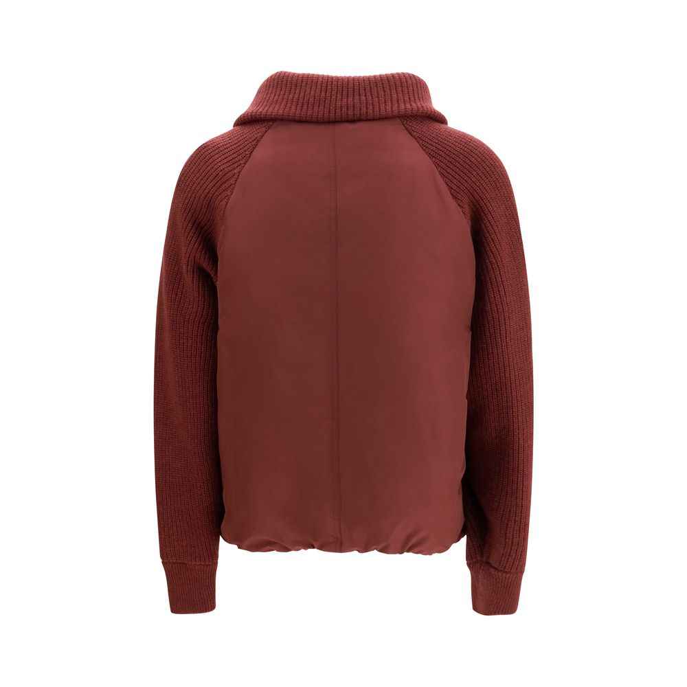 Brunello Cucinelli Bordeaux Polyester Full-Length Jacket