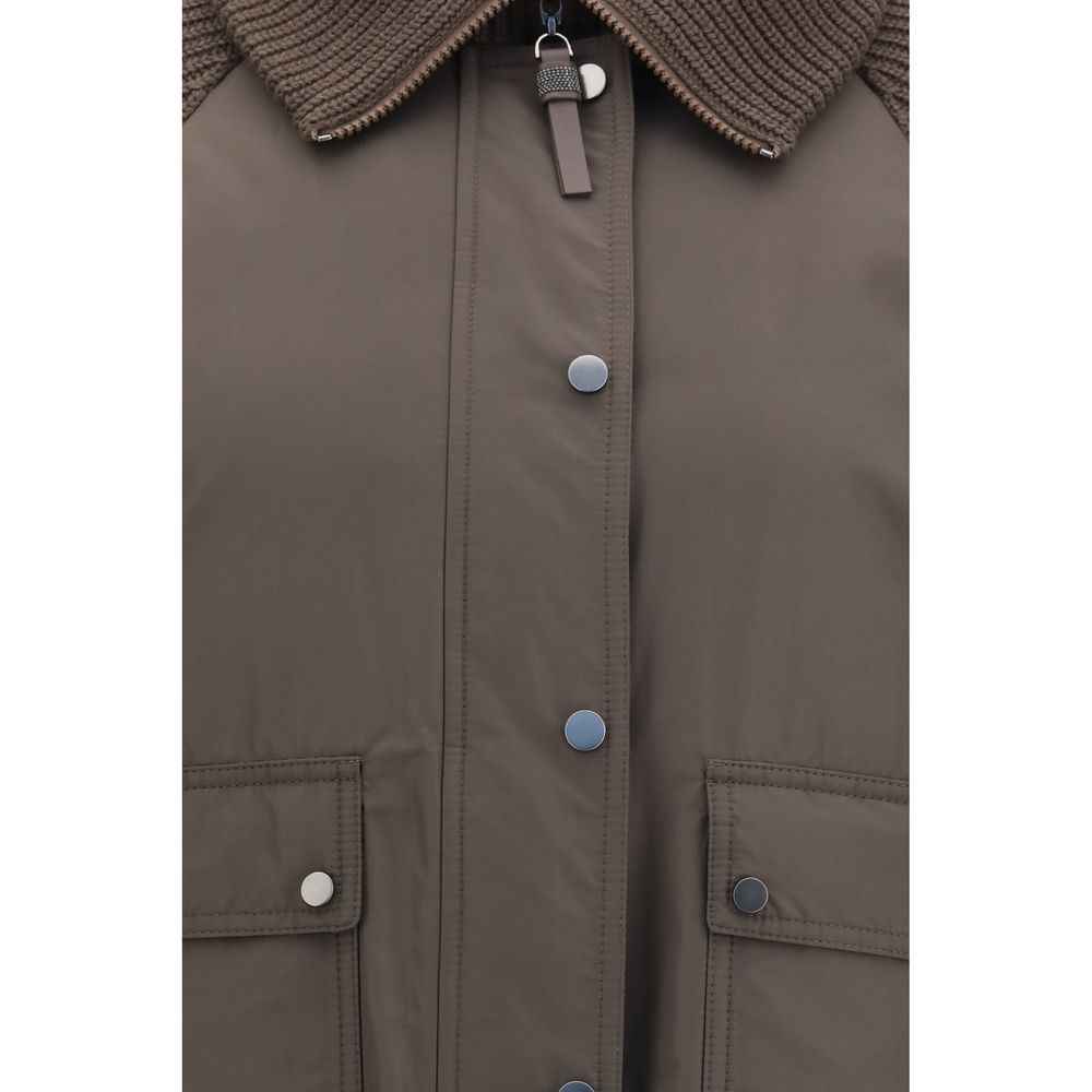 Brunello Cucinelli Brown Polyester Full-Length Jacket
