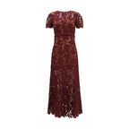 Self-Portrait Bordeaux Polyester Cocktail Dress