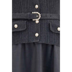 Self-Portrait Gray Polyamide Casual Dress