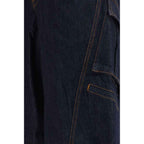 Self-Portrait Blue Cotton Cargo Pants