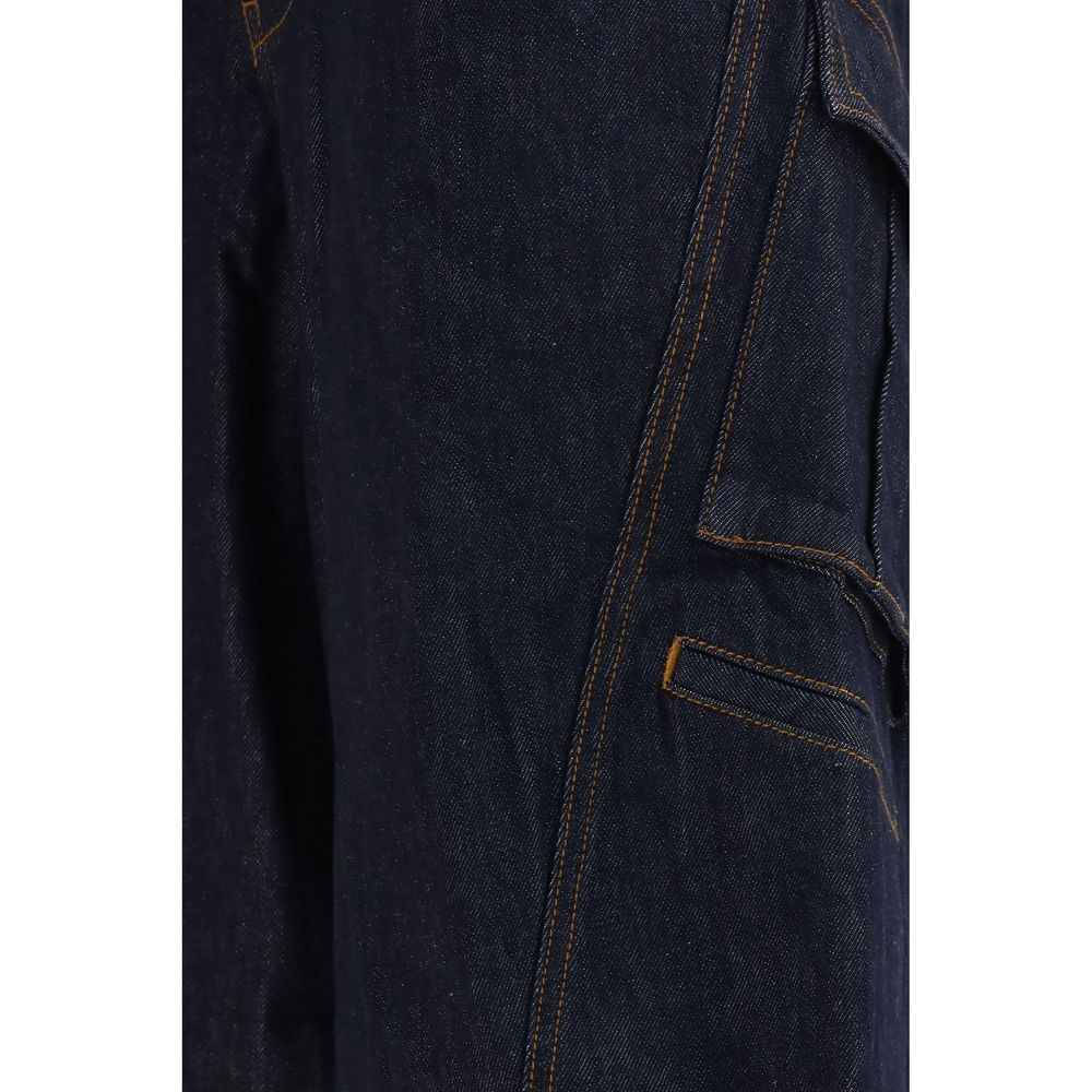 Self-Portrait Blue Cotton Cargo Pants