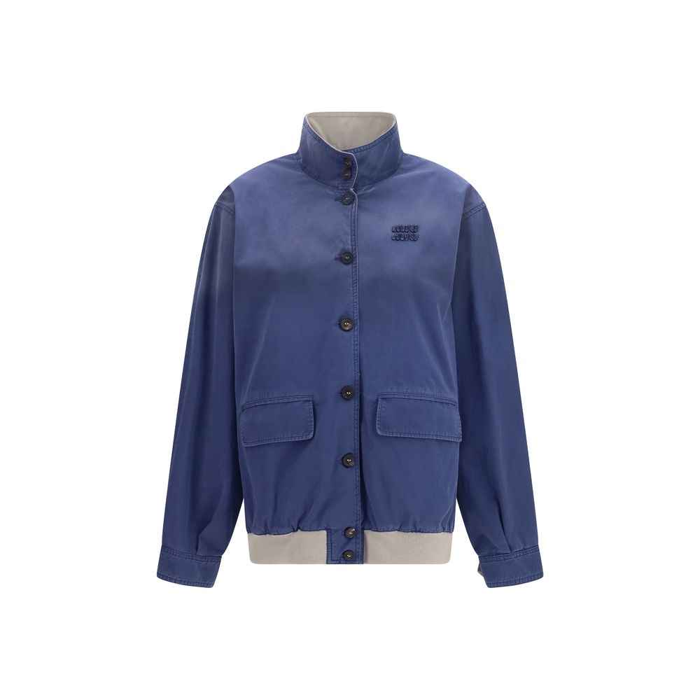 Miu Miu Blue Cotton Bomber