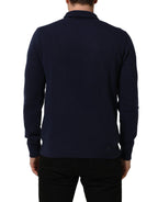 Dolce & Gabbana Blue Wool Knit Turtleneck Pullover Sweater
