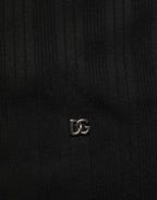 Dolce & Gabbana Black Silk Blend Henley Pullover Men Sweater