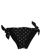 Dolce & Gabbana Black Polka Dot Swimwear Beachwear Bottom Bikini